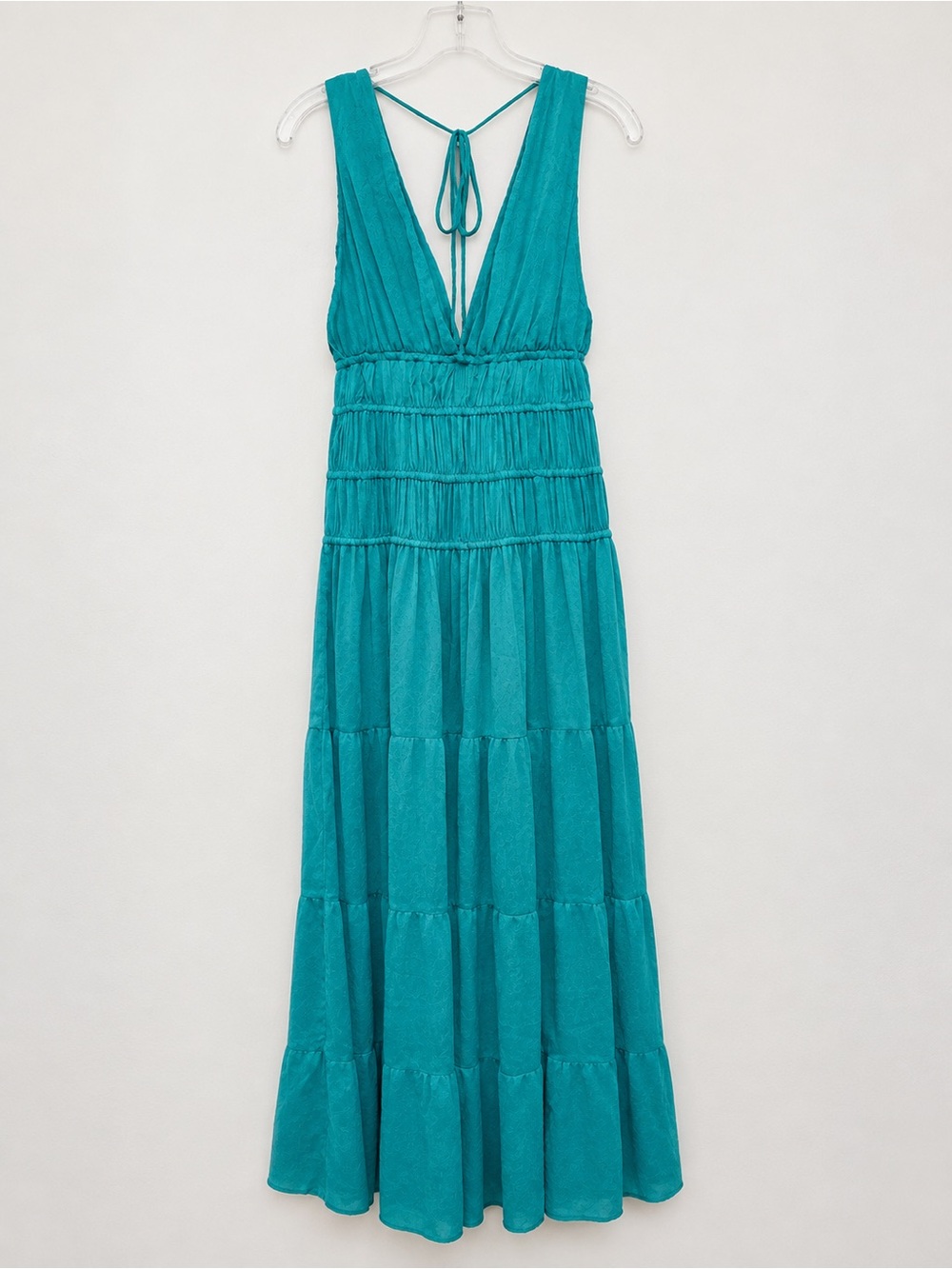 Abercrombie & Fitch Teal Tiered Maxi Dress XS Petite NWT
